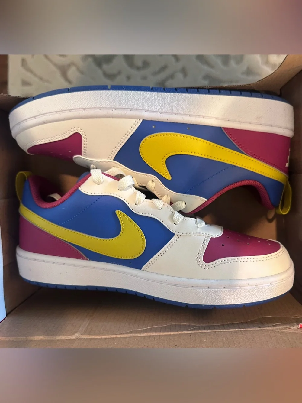 Nike Court Borough Low Recraft BG Sweet Beet Bright Citron Sneakers NIB Youth 6Y